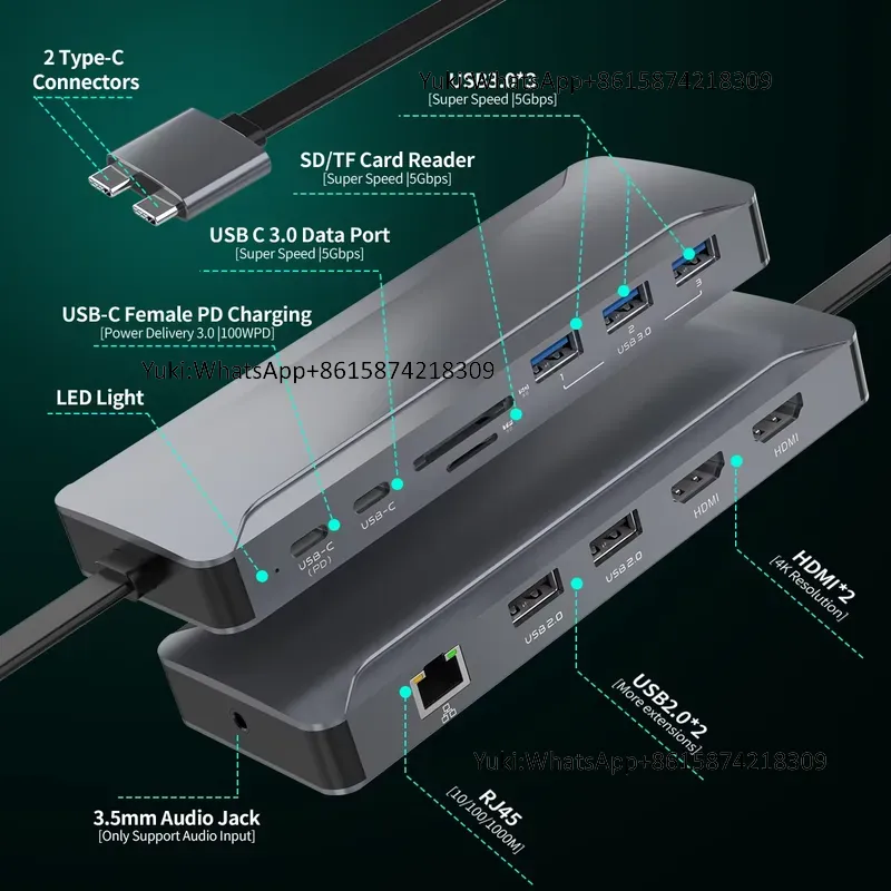 Usb Hub Type C - Популярная док-станция с двумя дисплеями, Type-C