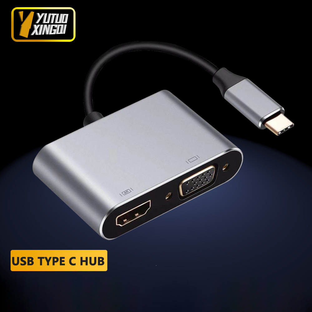 Usb Hub Type C - Кабель-адаптер 4K USB Type-C на VGA