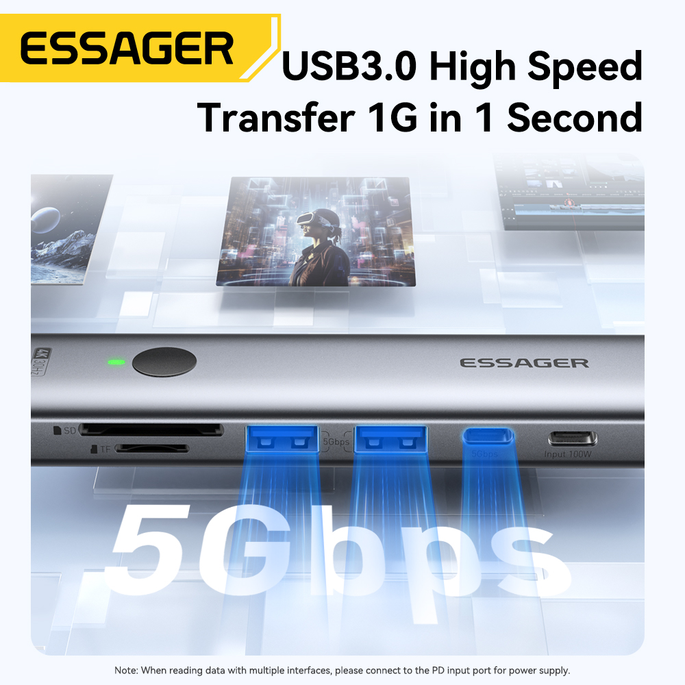 Essager USB C HUB 4K 7-в-1 Typ – обзор и цена Usb Hub Type C